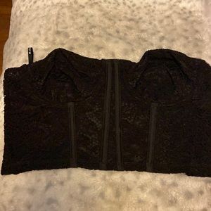 COPY - Marciano black lace bustier crop top. NWT. Size medium